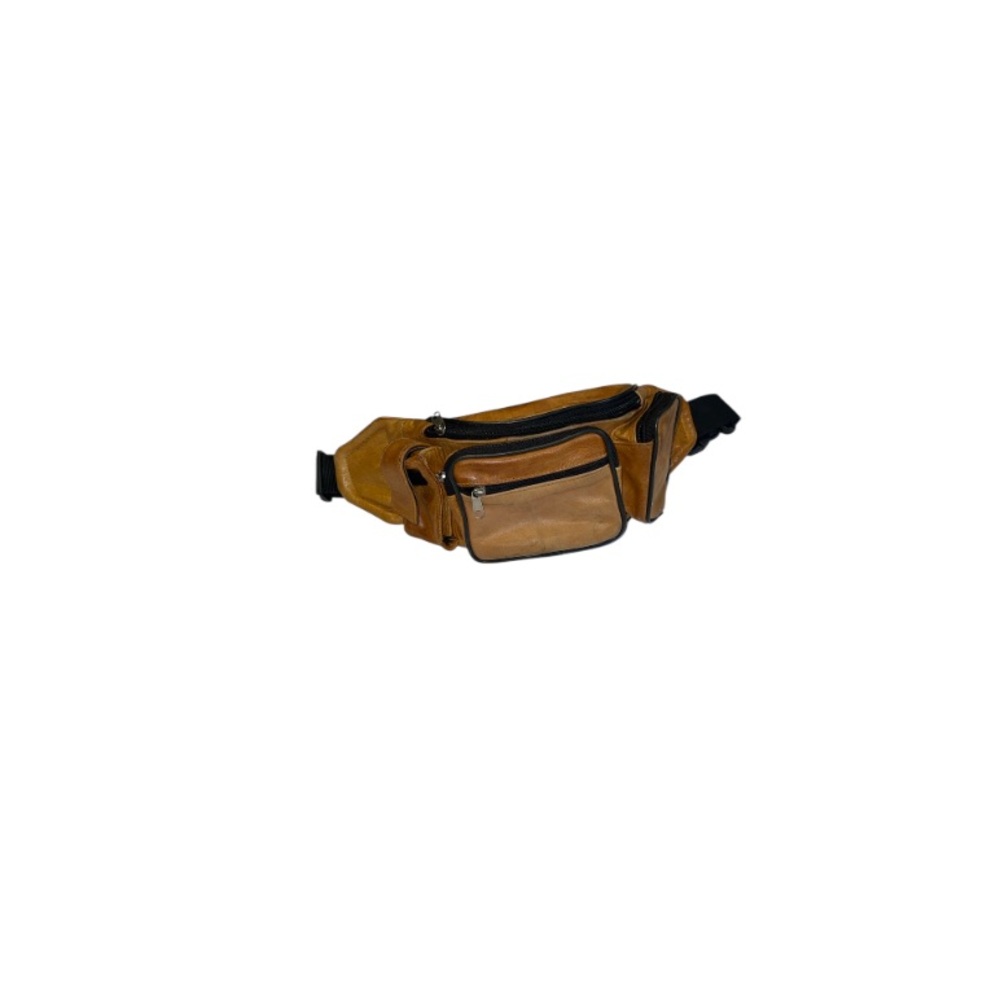 Vintage Tan Leather Fanny Pack with Adjustable Strap